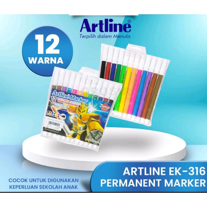 

0spidol 12 warna artline / spidol 12 warna / artline / spidol