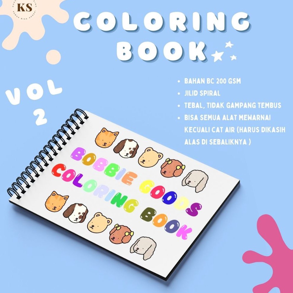 

KODE C9S Bobbies Goods Vol2 Coloring Book Buku Mewarnai Anak Remaja Dewasa Aesthetic Kertas Tebal