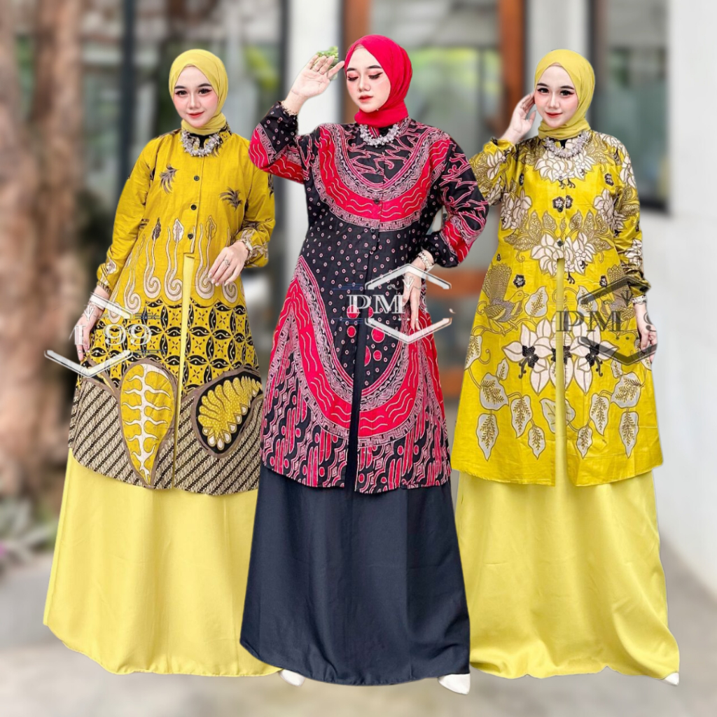 Dress Batik Modern Gamis Batik Modern Dress Muslim Jumbo