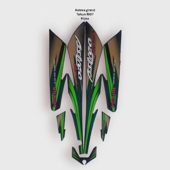 STICKER STRIPING LIS STANDAR MOTOR HONDA ASTREA GRAND TAHUN 1997 HIJAU