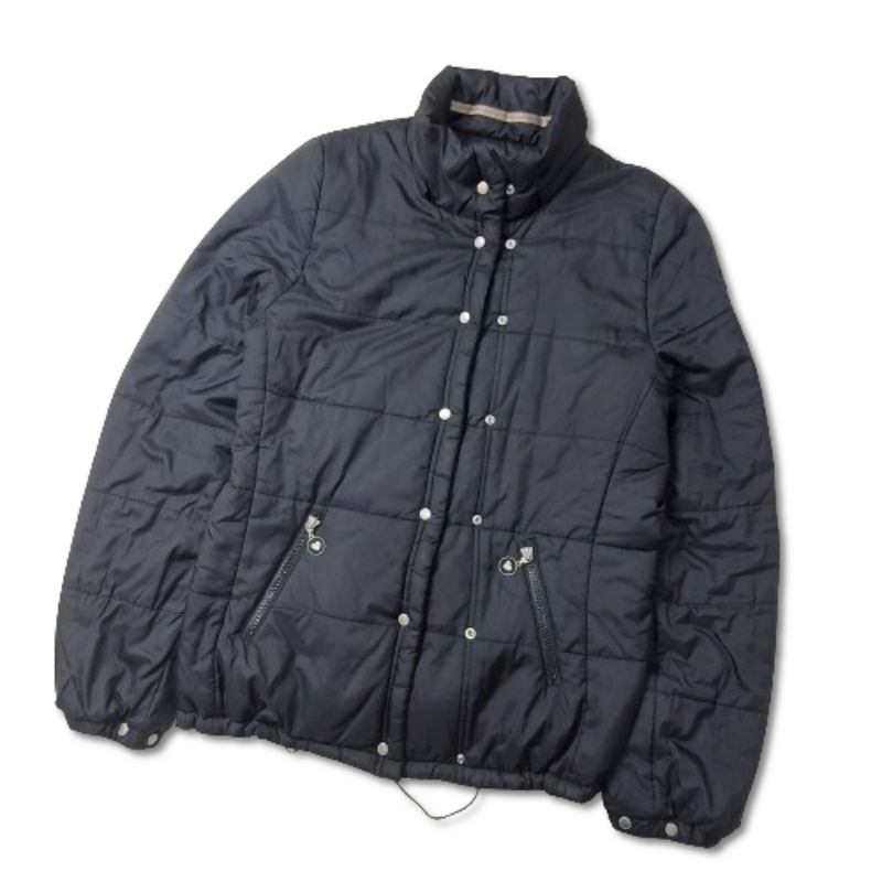 Burberry London Black Windbreaker Casual Jacket Winter Jacket Bulang Bulu Angsa Nilon Size M