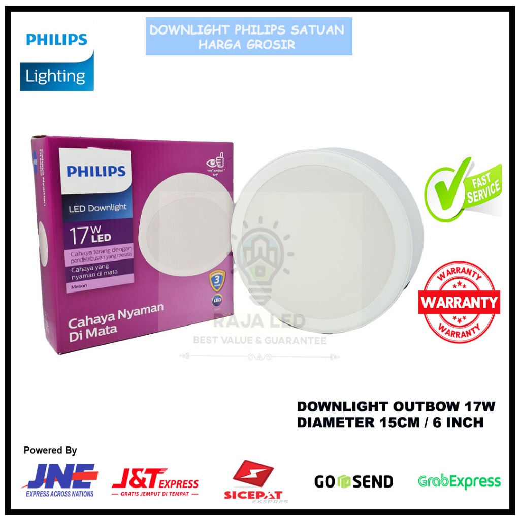 Downlight Philips Meson OB ( Outbow ) 24 Watt & 17 Watt Putih  / Natural / Kuning 6500K / 4000K / 30