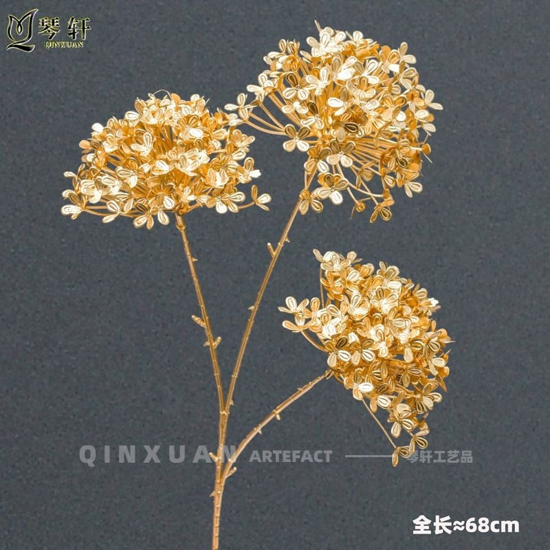 Bunga Gold Artificial Estetik Golden Flower Asoka Emas Gold