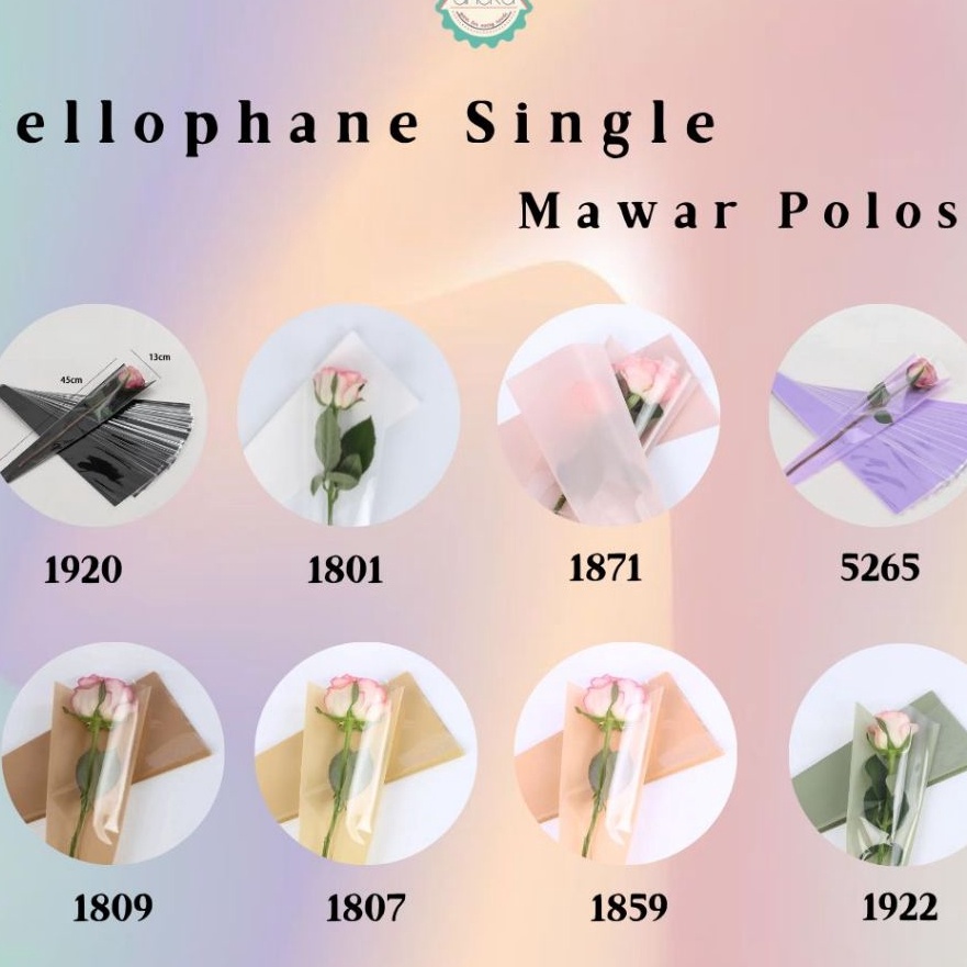

KP8 AnekaBenang Pack Cellophane Plastik Single Bouquet Pembungkus Bunga Mawar Satuan Bungkus Segitiga