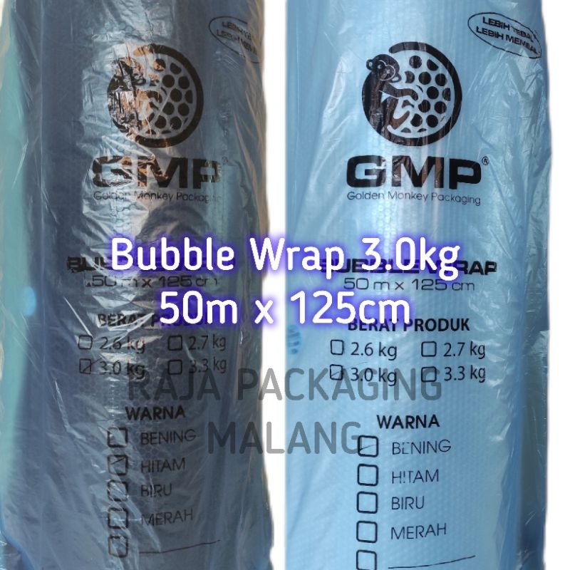

Bubble Wrap GMP Hitam Bening Roll 50m x 125cm Murah
