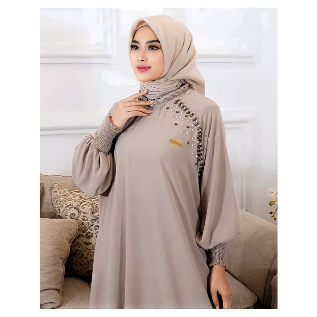 Gamis Kondangan Terbaru Gamis Elegan & Mewah Olivia Dress Pesta Terbaru Gamis Wanita Jumbo LD130 140