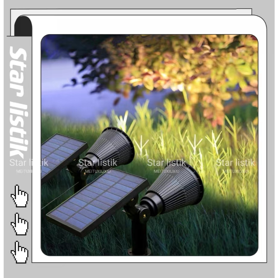 Lampu Led Tenaga Surya, Lampu Sorot Luar Ruangan Led Tenaga Surya, Anti Air, Kontrol Lampu Lantai, L