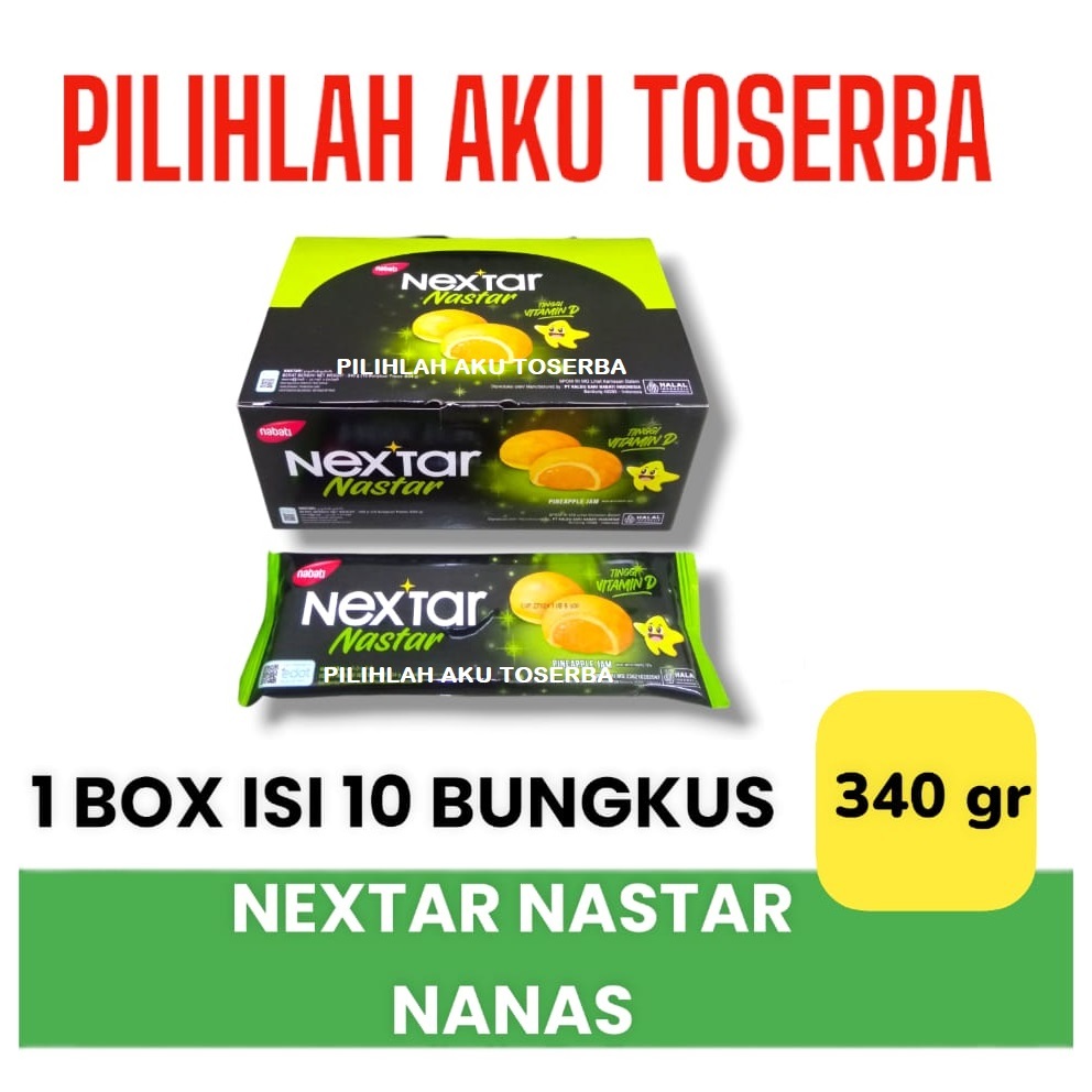 

Biskuit Nabati NEXTAR NASTAR Nanas - isi 10 sachet (HARGA 1 BOX)