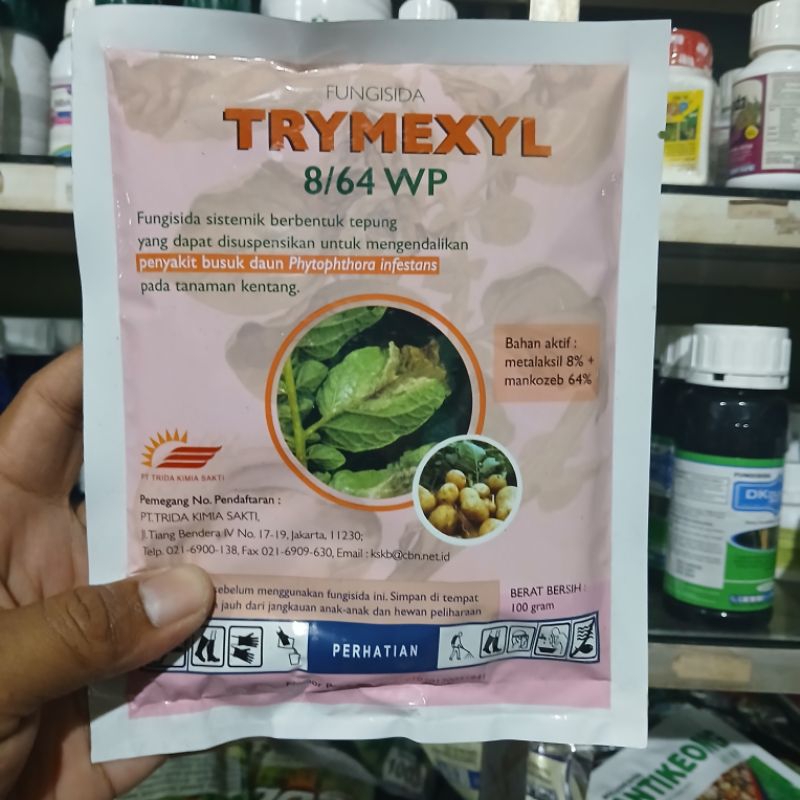 Fungisida TRYMEXYL 8/64 WP Mengendalikan Busuk Daun Pathek
