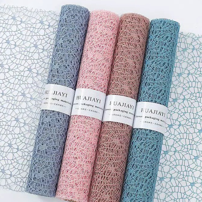 

KF7 1 Roll Flower Spider Mesh Wrapping Paper Flower Paper Jaring Korea