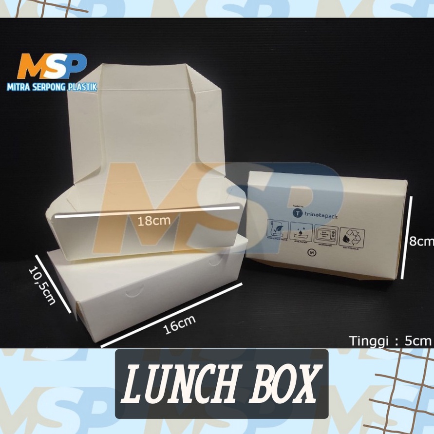 

KP8 MSP LUNCH BOX BOX PAPER PUTIH ML 5PCS