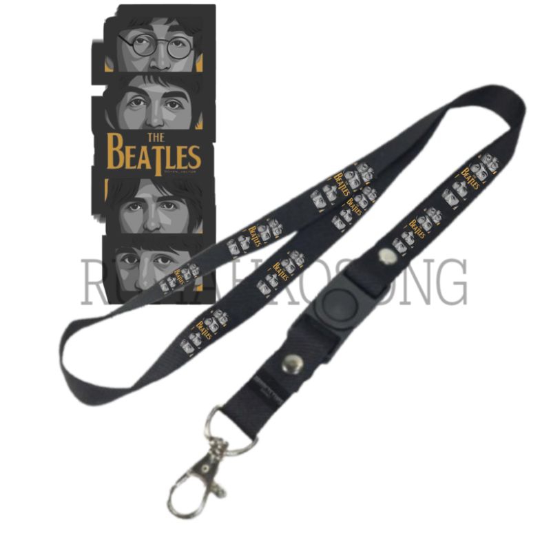 

LANYARD THE BEATLES / TALI LANYARD BAND / LANYARD ART / GANTUNGAN HANDPHONE NAME TAG KARTU NAMA ID CARD / LANYARD POLOS / LANYARD HITAM