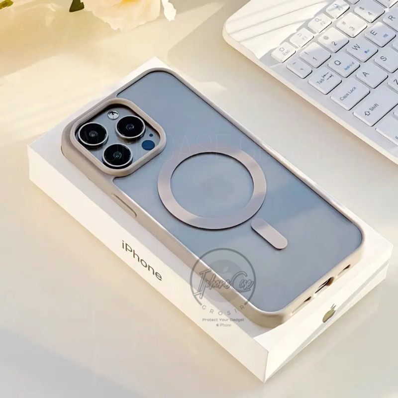 big sale [+packing box ori] premium slim magsafe hybrid hd clear with corolfull case iphone x xr xs