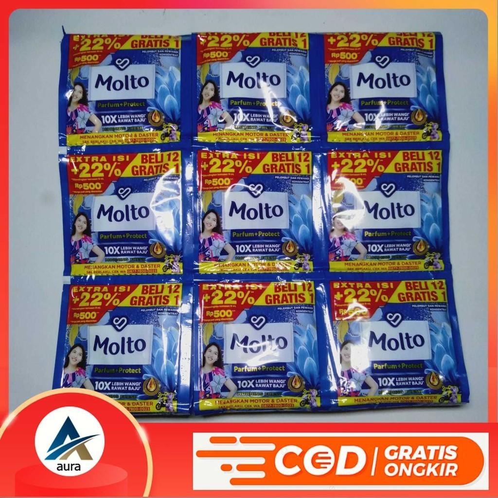 Molto 500 Pewangi Pakaian Molto Cair 9ml Molto Sachet 1Renceng Isi 13pcs