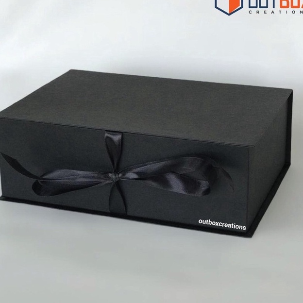 

berkualitas BOX KADO HITAM PITA POLOS