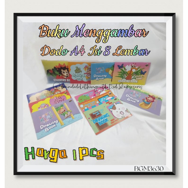 

BUKU GAMBAR DODO A4 ISI 8 LEMBAR / BUKU MENGGAMBAR FANCY / DRAWING BOOK / BGM3630