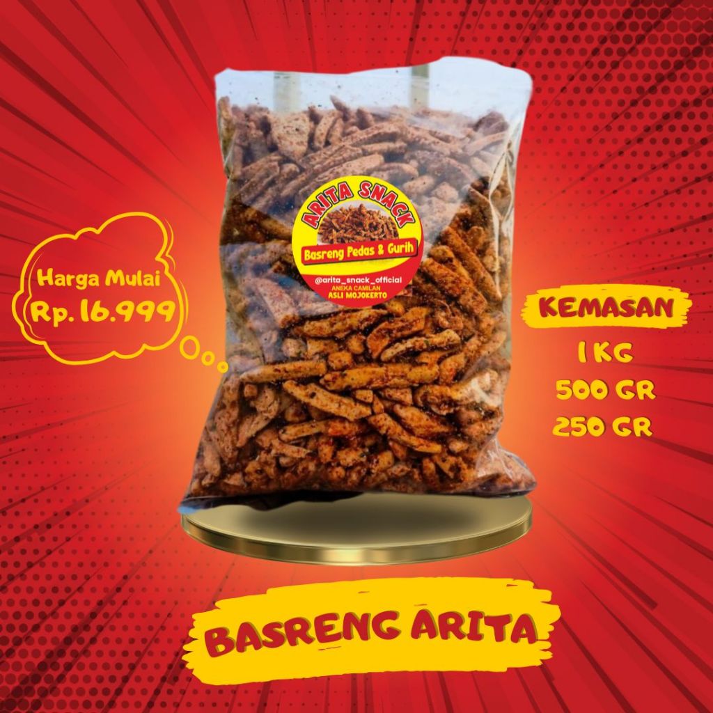 

Basreng Daun Jeruk Pedas Original Rasa Ikan Arita Snack - 1kg