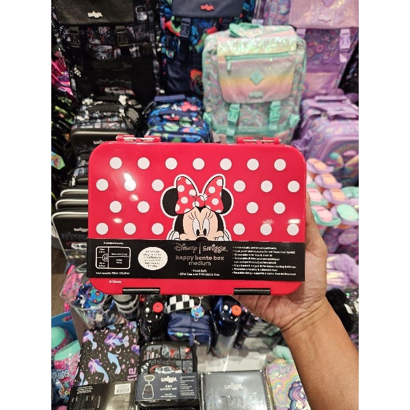 🇲🇾 Smiggle Original Happy Bento Box Medium Lunchbox Lunch Tempat Makan Bekal Anak Sekolah BPA Free