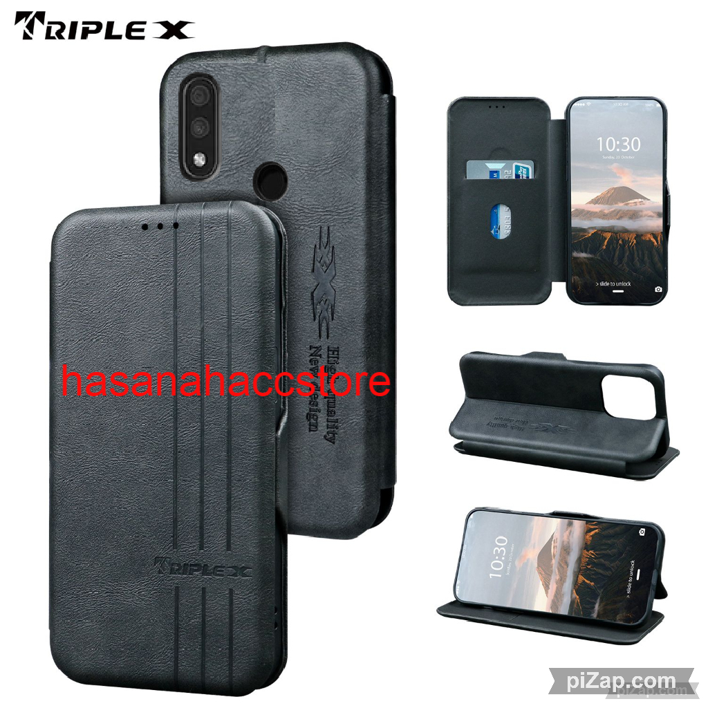 CASE UNTUK HP SAMSUNG A30 CASE FLIP KULIT DOMPET MOTIF LEATHER WALLETE