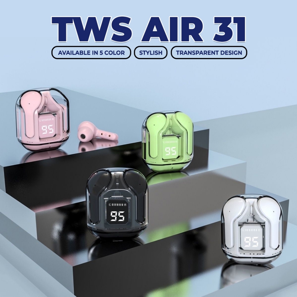 NEW Headset Bluetooth TWS Air31 Wirelles LED display Sports/Games /music In-ear low latency