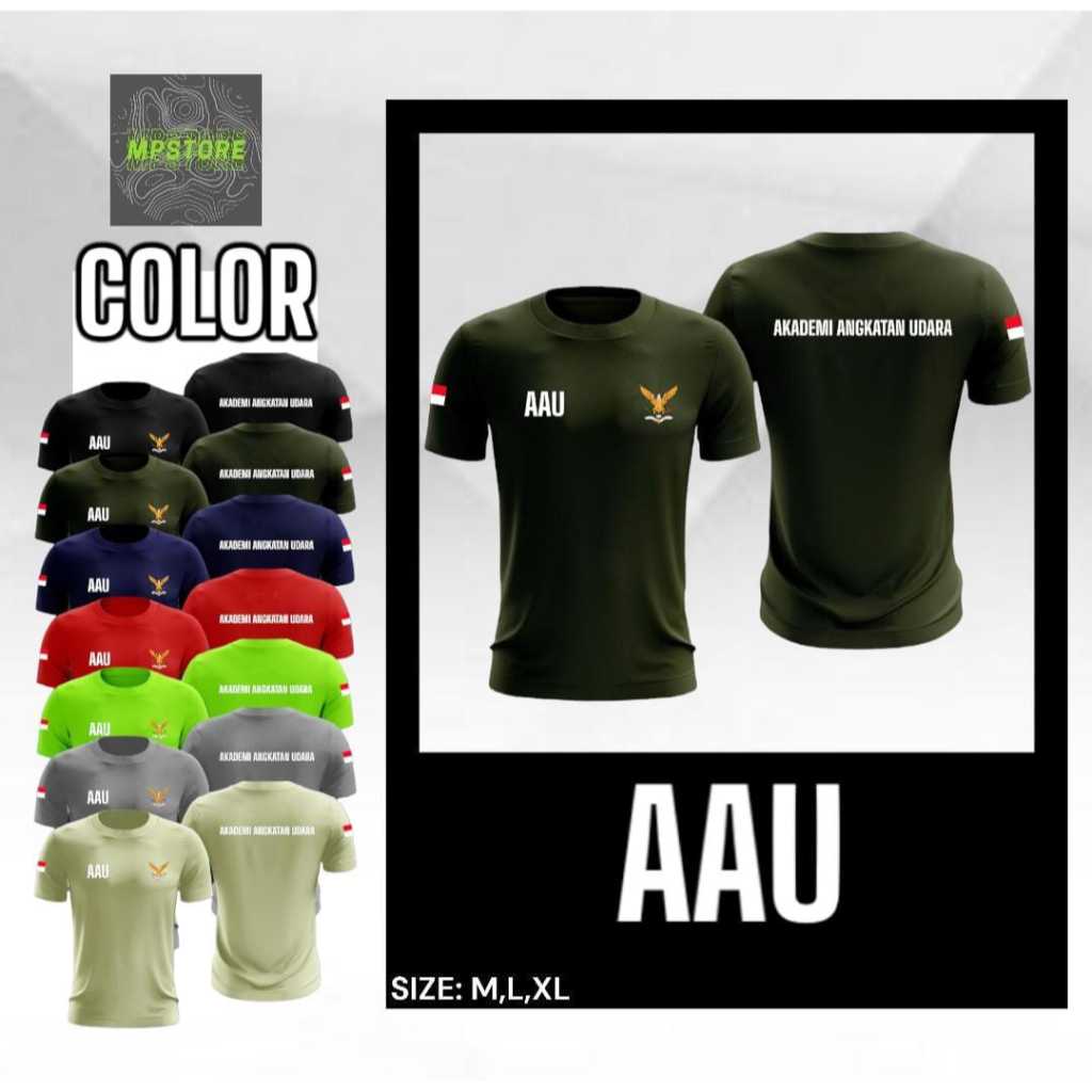 KAOS POLOS AAU/ BAHAN DRIFIT /BISA COD/New Jersey Akademi Angkatan Udara/ teraru 2024