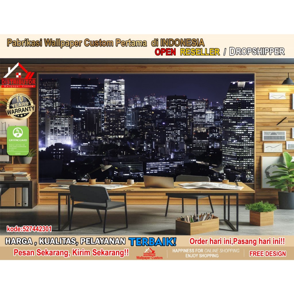 Wallpaper Dinding Custom 3D City | Wallpaper Kota | Wallpaper Dinding | Wallsticker | Wallpaper Perk