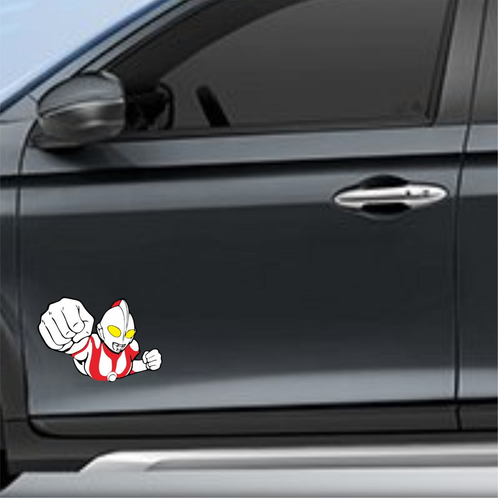 CUTTING STICKER MOBIL ULTRAMAN STIKER PINTU MOBIL MURAH KEREN