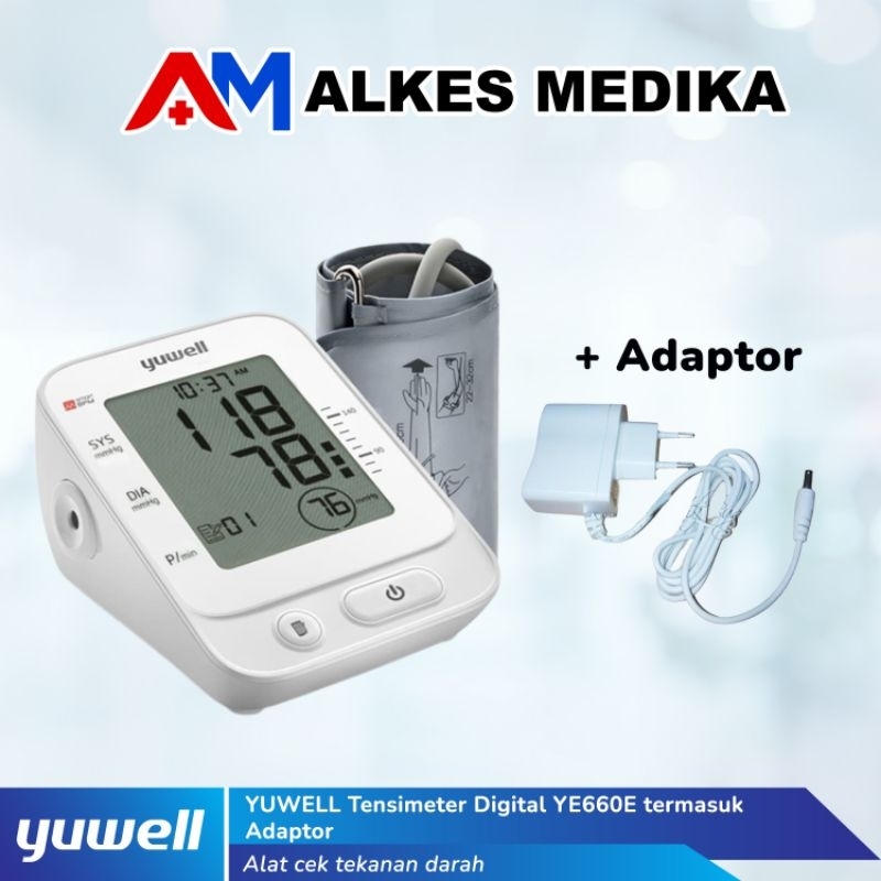YUWELL Tensimeter Digital YE660E termasuk Adaptor