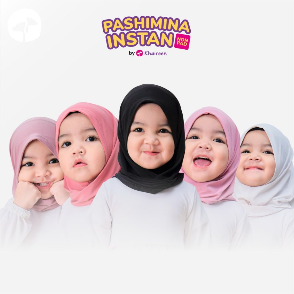 KHAIREEN Pashmina Instan Non Pad (3) / Jilbab Instan Anak / Pashmina Anak 0-9 tahun
