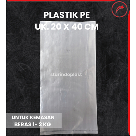 Starindoplast PLASTIK BERAS 2KG POLOS BENING ISI 50 LEMBAR TEBAL 08 PER PACK