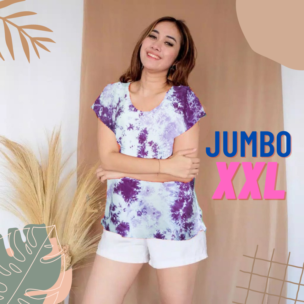 Kaos Wanita Oversize Jumbo Tie Dye | Baju Bali Big Size