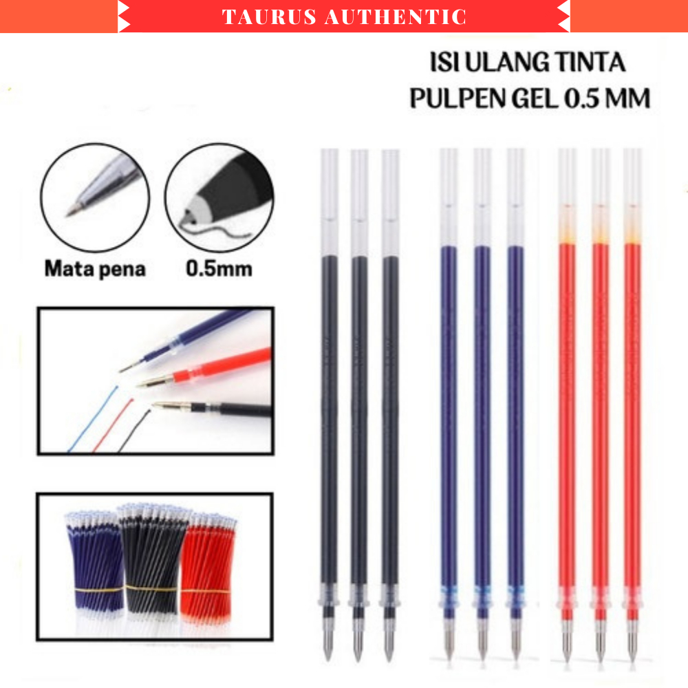 

ISI ULANG TINTA PULPEN GEL 0.5mm REFILL TINTA PENA GEL TAJAM BULAT REFILL ISI ULANG BOLPOIN GEL TINTA CAIR HITAM MERAH BIRU