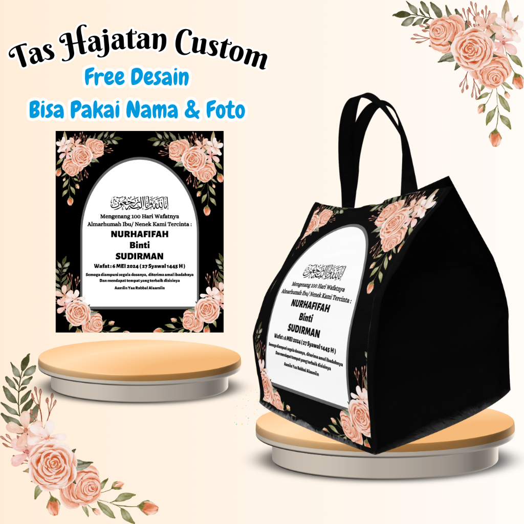 

60 Tas Hajatan Mewah Elegan Mengenang Wafat 40 100 1000 Hari Kotak Nasi Goodiebag 22x22