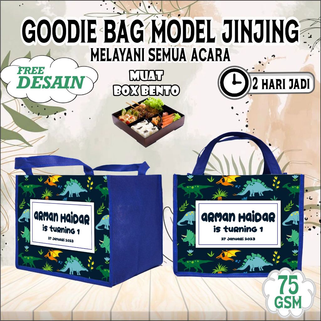 

PAKET 50 PCS BENTO/GOODIE BAG/TAS ULTAH ANAK/ Goodie Bag Box Karakter 25x20x13/ tas spunbond/tas hampers ultah/ tas kartun