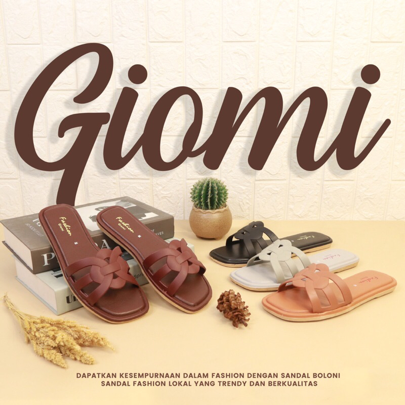 [ GIOMI ] sandal wanita BOLONI slop/sandal fashion/sandal santai