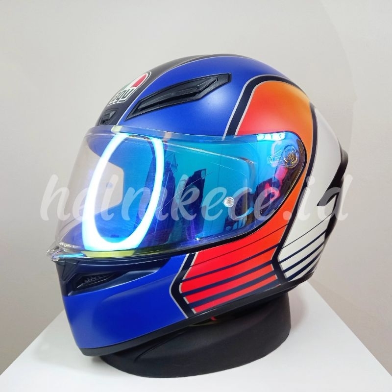 AGV K1 Power Matt Dark Blue & AGV K3SV Multi Birdy Borongan Om Rudy