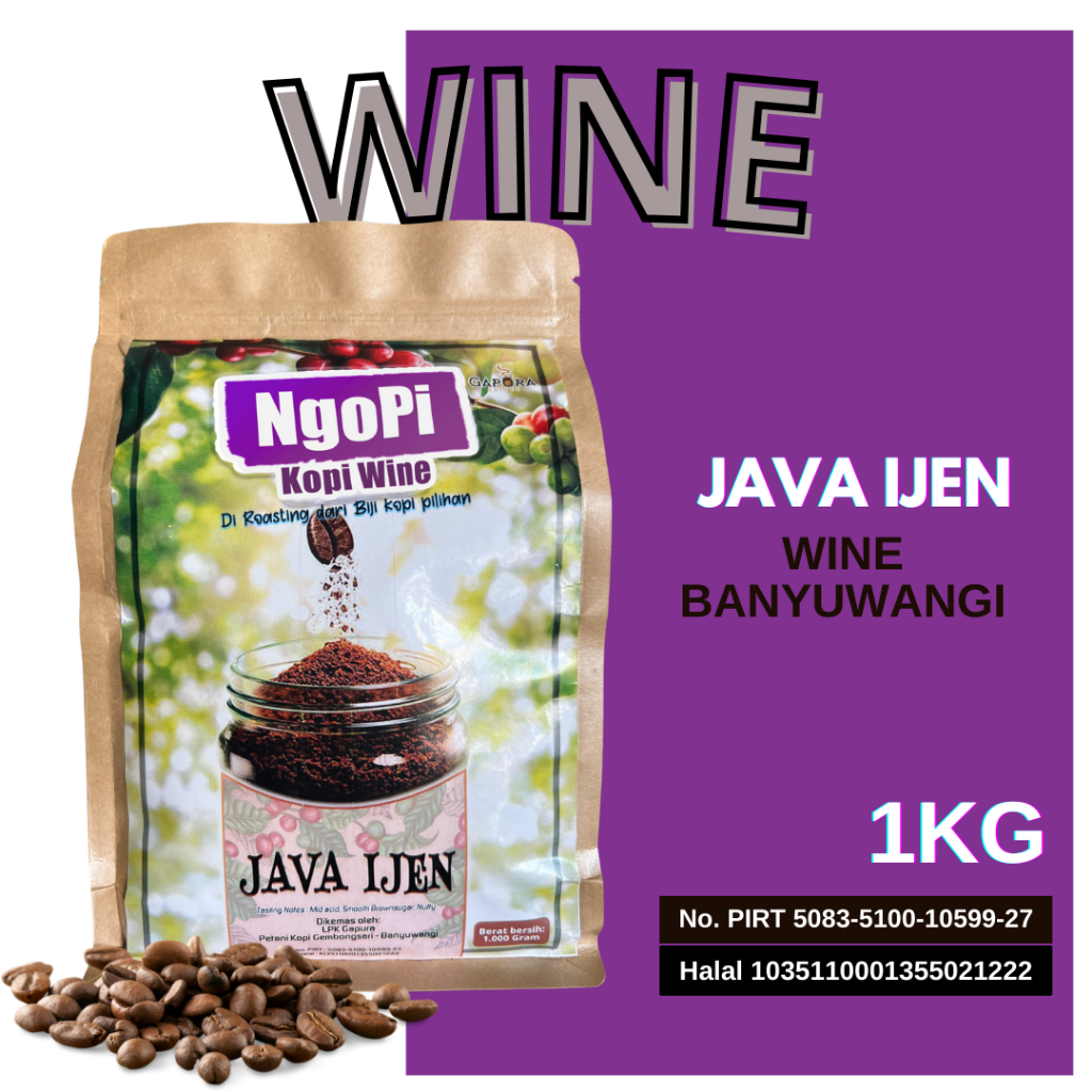 

1000 Gram Kopi Wine Gombengsari Banyuwangi Java Ijen By Gapura Coffee