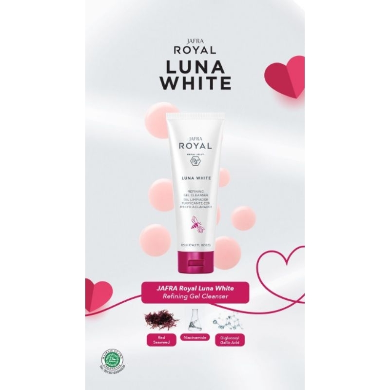 JAFRA ROYAL LUNA WHITE REFINING GEL CLEANSER SABUN PEMBERSIH WAJAH MENCERAHKAN