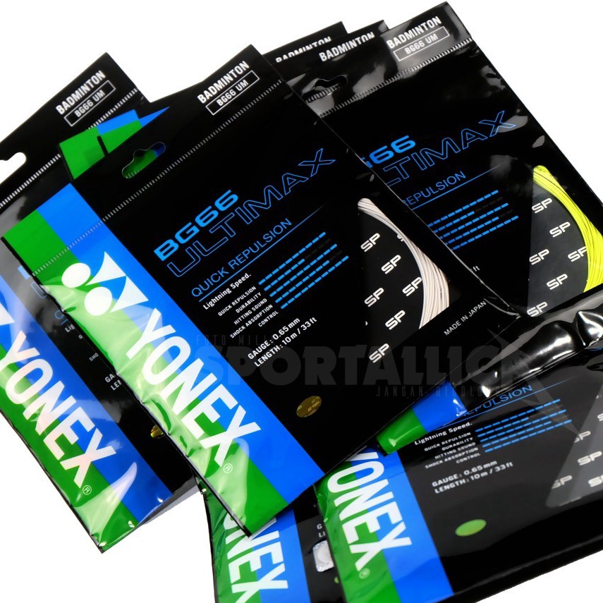 KODE E6Q SENAR YONEX BG 66 ULTIMAX  66UM MADE IN JAPAN ORIGINAL SUNRISE NEW PACKING KODE SP 1 BERGAR