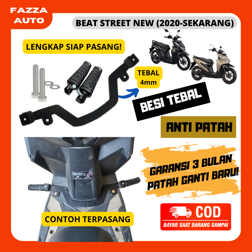 FOOTSTEP DEPAN BEAT STREET NEW (2020 - SEKARANG) PAKET LENGKAP MODEL PLAT PIPIH
