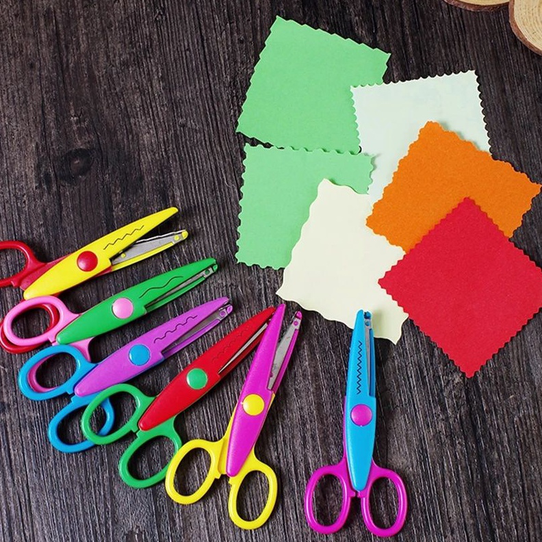 

6 buah gunting gerigi 6 pcs gunting gerigi DIY 6Pcs scissors zig zag gunting motif gunting zigzag h K7W9