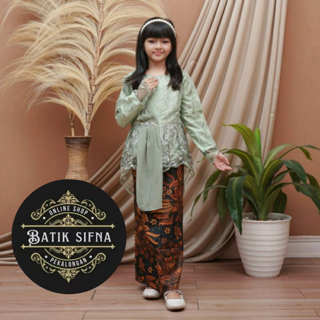 baju kebaya brokat anak pakaian pesta umur 6-10tahun