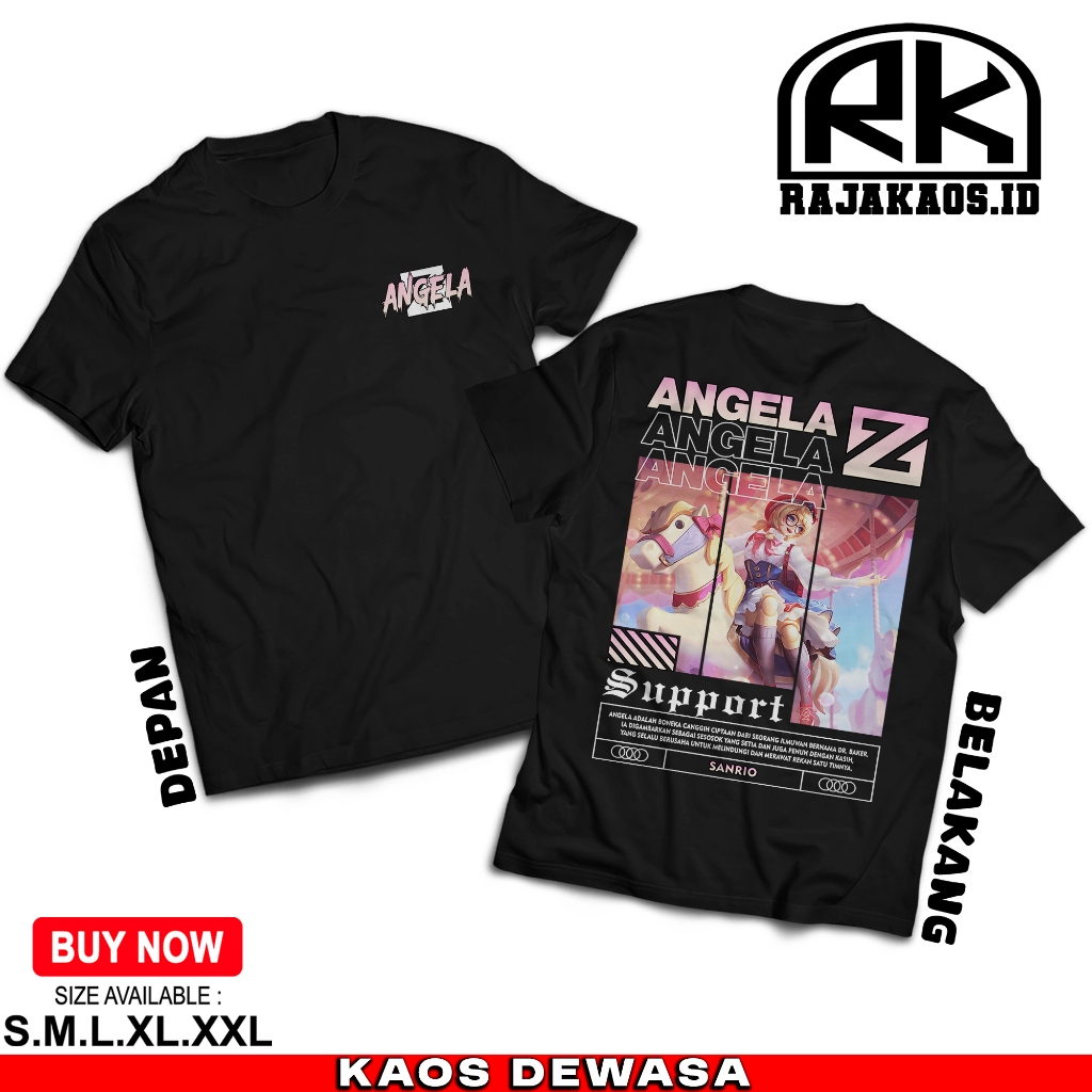 KAOS MOBILE LEGEND ANGELA SANRIO  - KAOS ANGELA SUPPORT - KAOS ML VIRAL - COMBED 30S