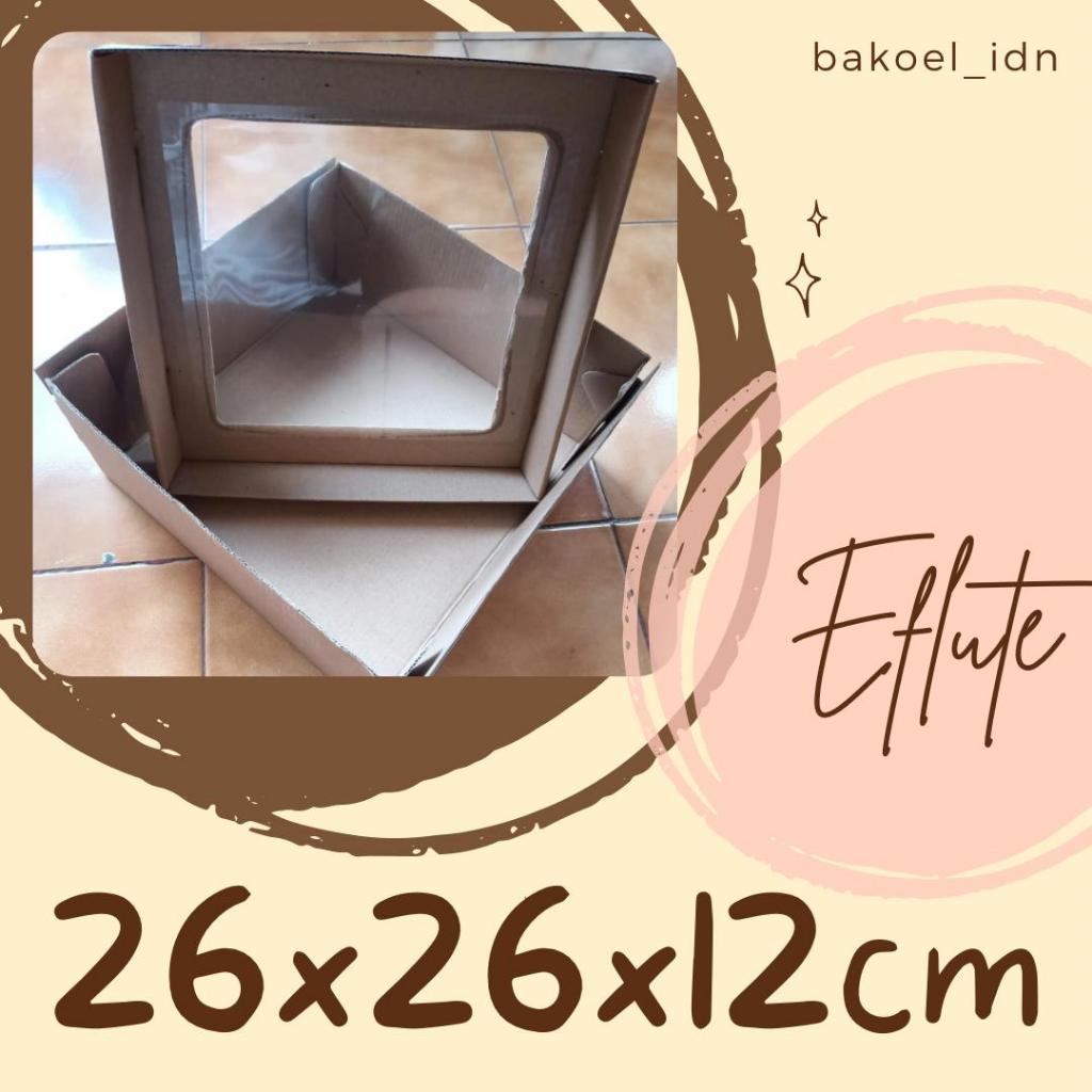 

Kardus Kotak Box Eflute Jendela Mika Kue Tart Chiffon Puding Kemasan Packing Olhop Souvenir Hampers