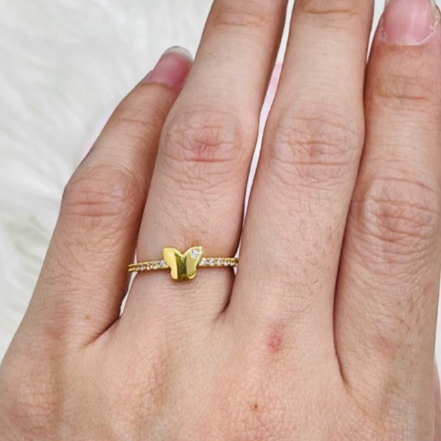 Cincin kupu kupu listring uk 10 simple elegant emas asli kadar 875