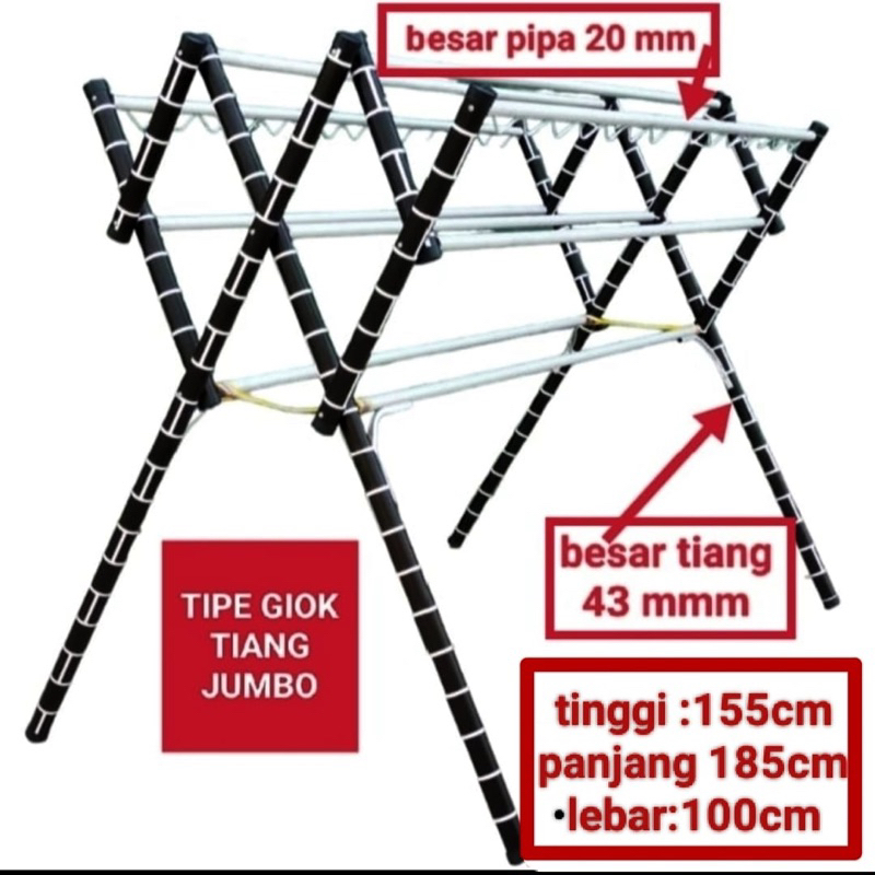 JEMURAN BAJU ALUMINIUM TIANG JUMBO