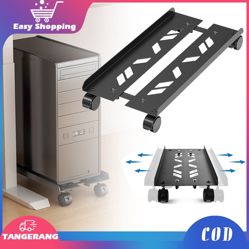 Rak CPU Komputer Adjustable Tray CPU Komputer Universal Dudukan CPU Tray Komputer Dengan Roda q K4G4