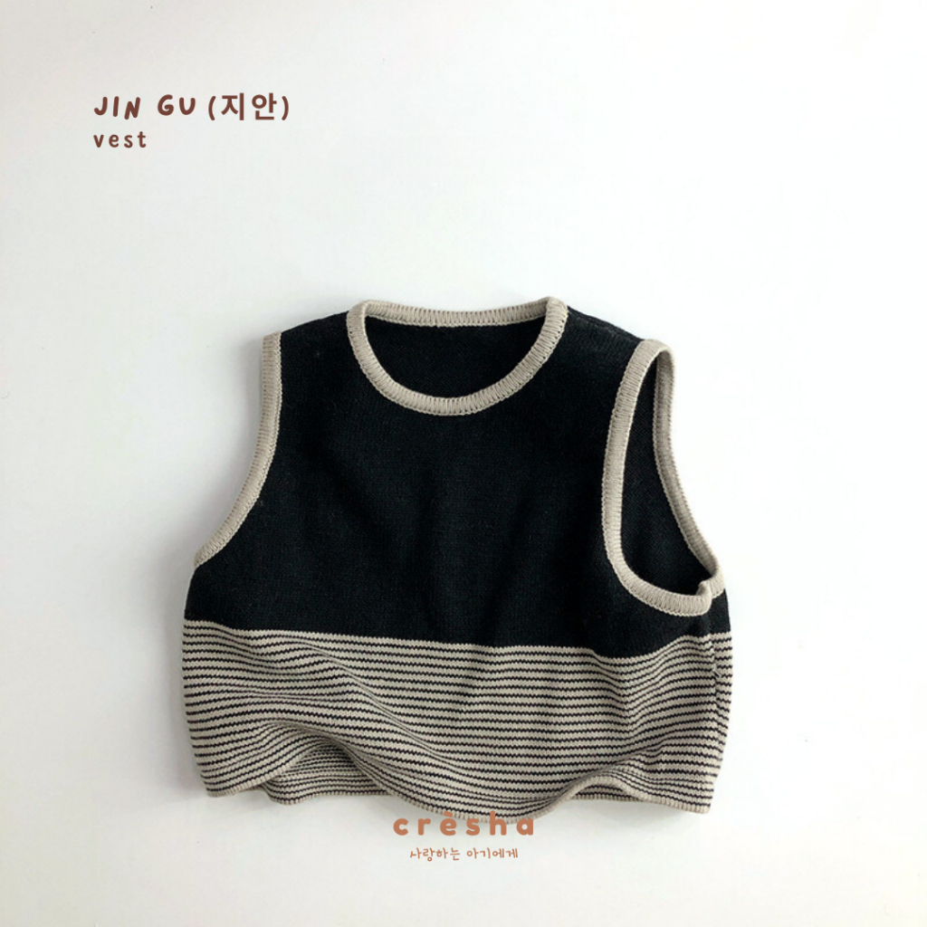 Cresha - Jin Gu Vest | Rompi Rajut Anak Premium | Outer Anak Korean Style