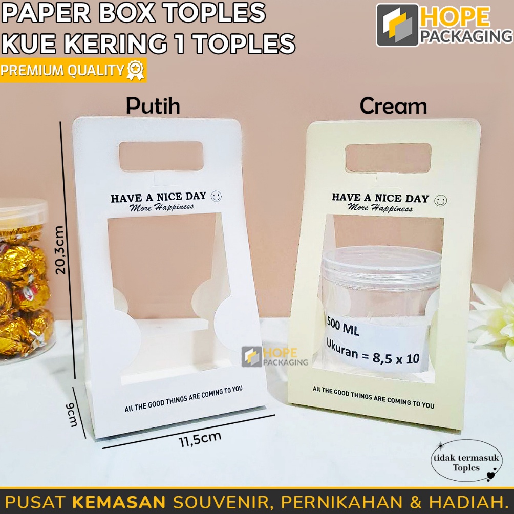 

PROMO SPESIAL Paper Box 1 Toples Kue Kering Natal Kotak Kue Kering Packaging Box Jinjing Kue Toples Jar Tas Jinjing Kue Toples Jar