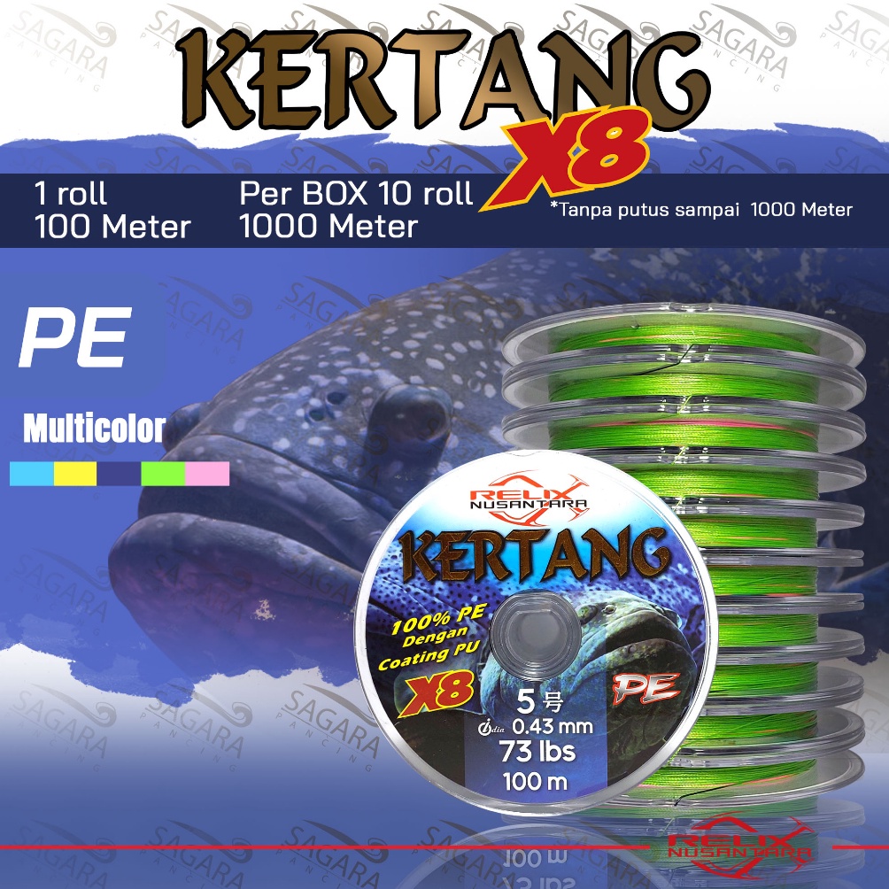 KODE V65Q Senar PE Kertang 1 Meter PE X8 Relix Nusantara PE Connecting Roll Tersambung